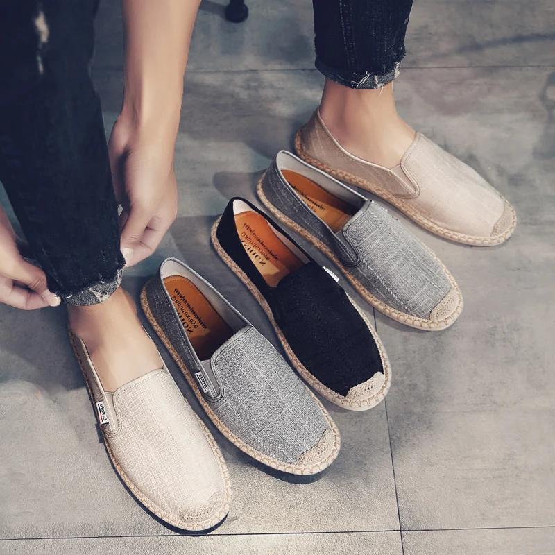 Mens Shoes Chinese Fashion Soft Slip On Espadrilles for Men Loafers Casual Male Breathable Canvas Casual Shoes Zapatillas Hombre