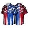 Men's Short Sleeve V Neck Medical Scrub Top with Chest Pocket and Two Side Pockets for Healthcare Professionals Patriotic Print