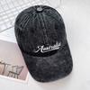 Wide Brim Denim Baseball Cap Korean Style Casual Duckbill Hat Letter Embroidery Peaked Cap  Outdoor