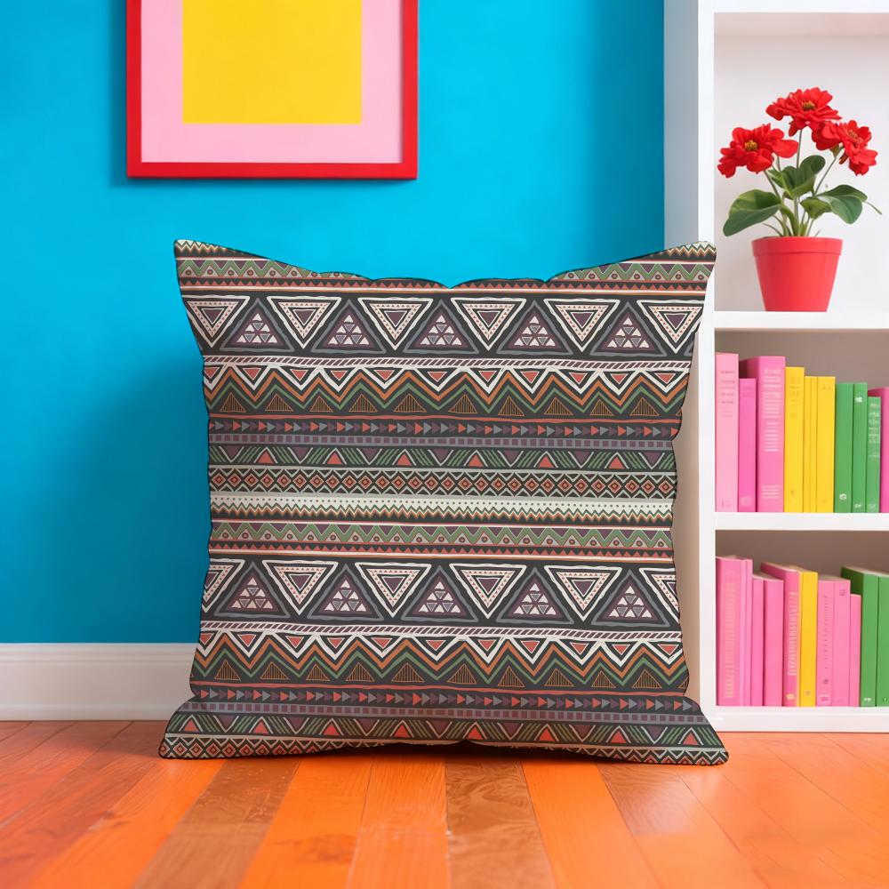 Aztec Ethnic Pattern Pillow Case Pillow Case Plush Fabric Soft Double Sided Print Home Sofa High Quality Cushion