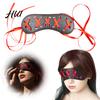 Multipurpose Sleep And Flirting Mask Black Faux Leather Blindfold Mask, Adjustable Bondage Eye with Red Mystery Roleplay Gear for Adult Couples