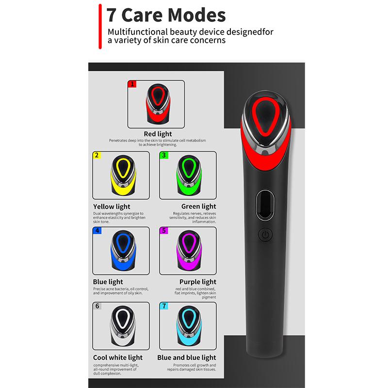 7 Colors Facial Skin Care Anti Wrinkle Beauty Device EMS Microcurrent Lift Massager Eye Massager