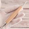 Double-Ended Leather Craft Modelling & Embossing Tool 1pc Wood Handle Carving Stamp Edger for DIY Leatherworking and Sculpting