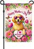 Mothers Day Garden Ag 12x18 Inch Cute Dog with Owers Design Outdoor Yard Lawn Porch Spring Holiday Decoration Lovely Gif