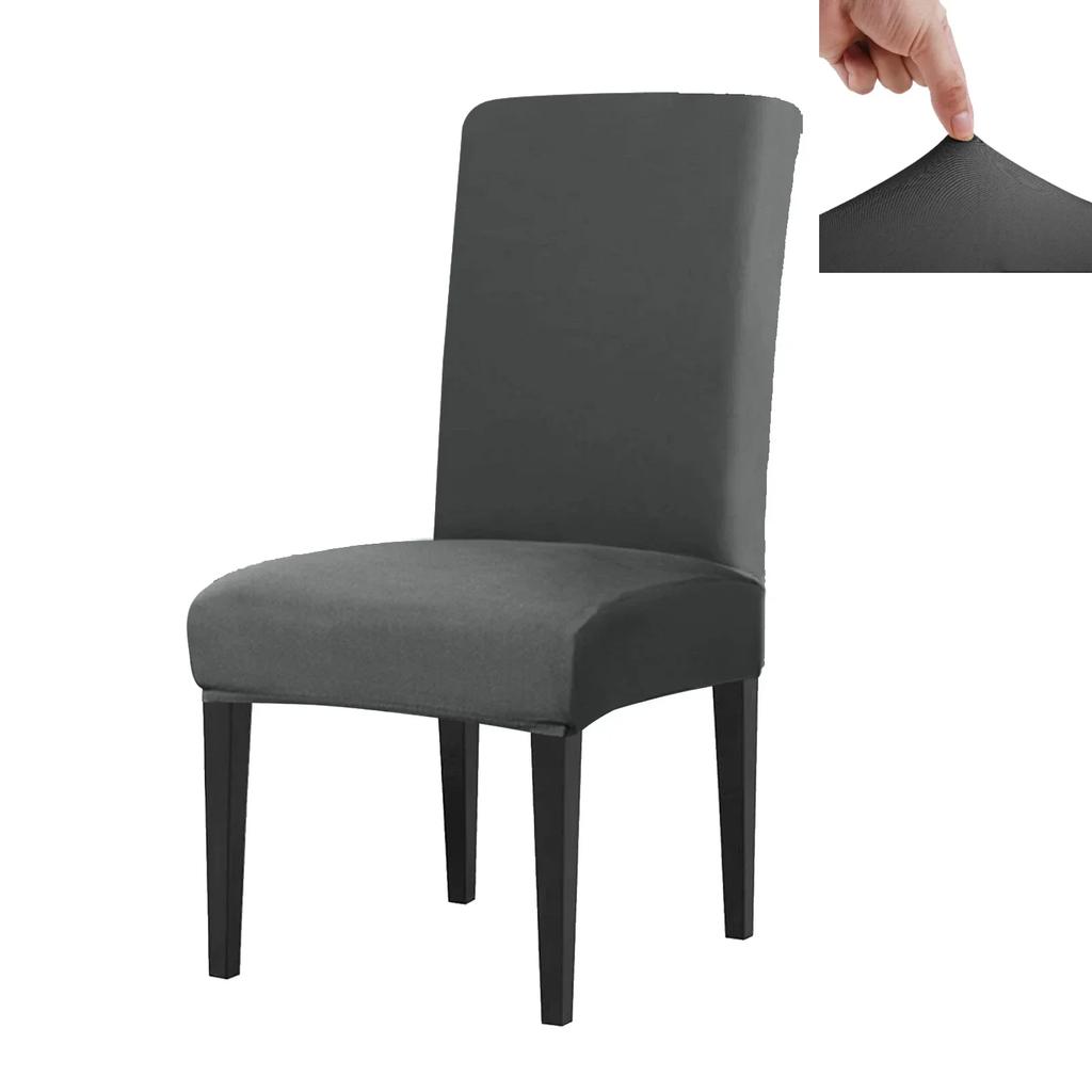 Set of 4 Elastic Chair Cover Dining Room Slipcovers Stretch Solid Removable Seat Protector Furniture Protector Office Home Decor