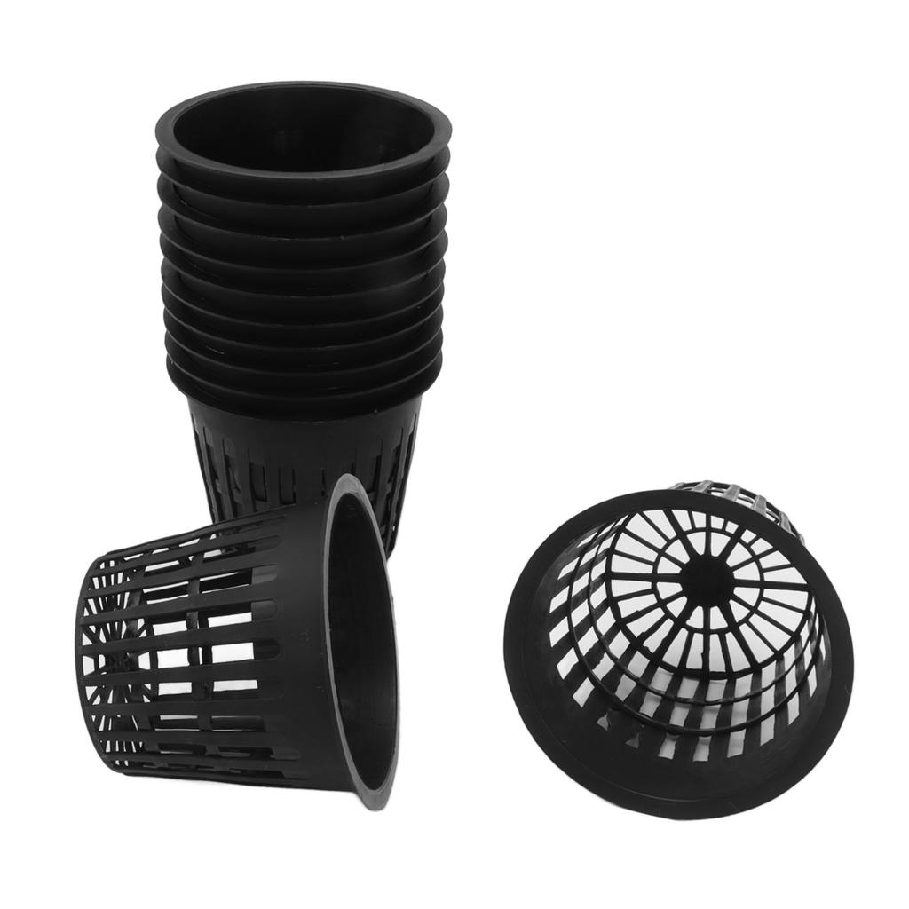 12PCS Water Planting Baskets Mesh Net Plant Pots Plastic Soilless Cultivation Cups with Cotton Rope