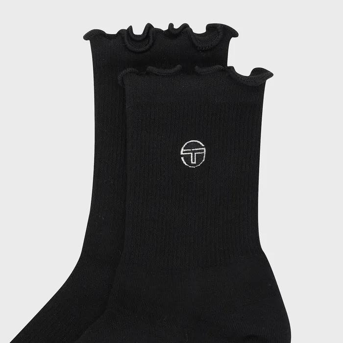 Calcetines de tobillo con volantes (NEGRO)