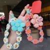 Smiley face flower woven mobile phone lanyard women's ins fragrant wrist short hand-woven boutique small fresh