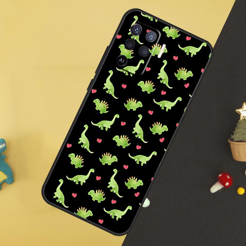 Dinosaur Collage For OPPO A9 A5 A53 2020 A52 A72 A96 A76 A16 A54 A74 A94 A58 A78 A98 A15 A79 A17 A57 A77 Case