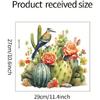 Tropical Cactus Bird Toilet Cover Sticker Decals,Fish Bird Flower Leaf Waterproof Toilet Lid Tank Seat Decals Cistern Self-Adhesive Bathroom Wall