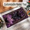 Valentine Love Theme Crystal Velvet Rug Personalized Custom Name Text Soft Floor Mat Home Decor