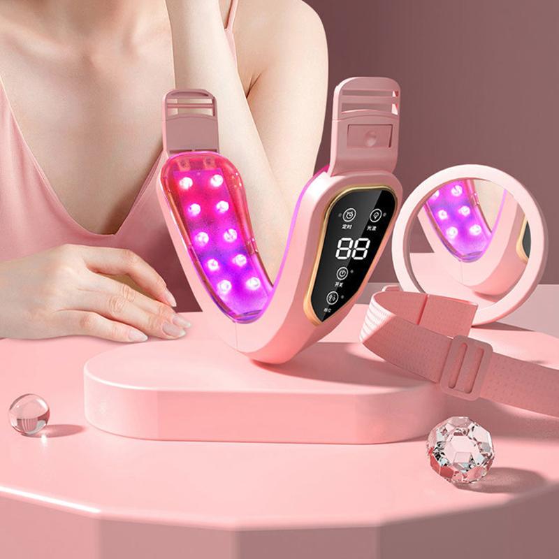 2025 Facial Lifting Device LED Photon Therapy Facial Slimming Vibration Massager Double Chin V-shaped Cheek Lift Face