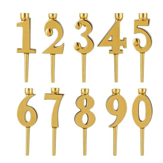 10 Pcs Reusable Number Birthday Candle Holder Set Digital Birthday Cake Candle Holder