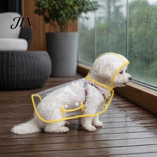 Dog Raincoat with Hood Clear Poncho, Waterproof EVA Rain Suit for Small Medium Dogs, Rainy Day Coat Pet Jacket And Leash Hole, Teddy Bichon