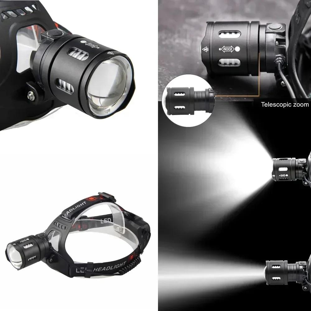 Rechargeable XHP70.2/XHP50 LED Headlamp Waterproof Head Light Fishing Searching Camping Headtorch Zoom Lantern Use 18650 Battery
