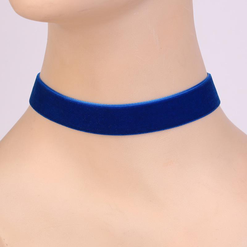 Elegantní sametová černá choker náhrdelník - Módní 2,0CM náhrdelník na klíční kost