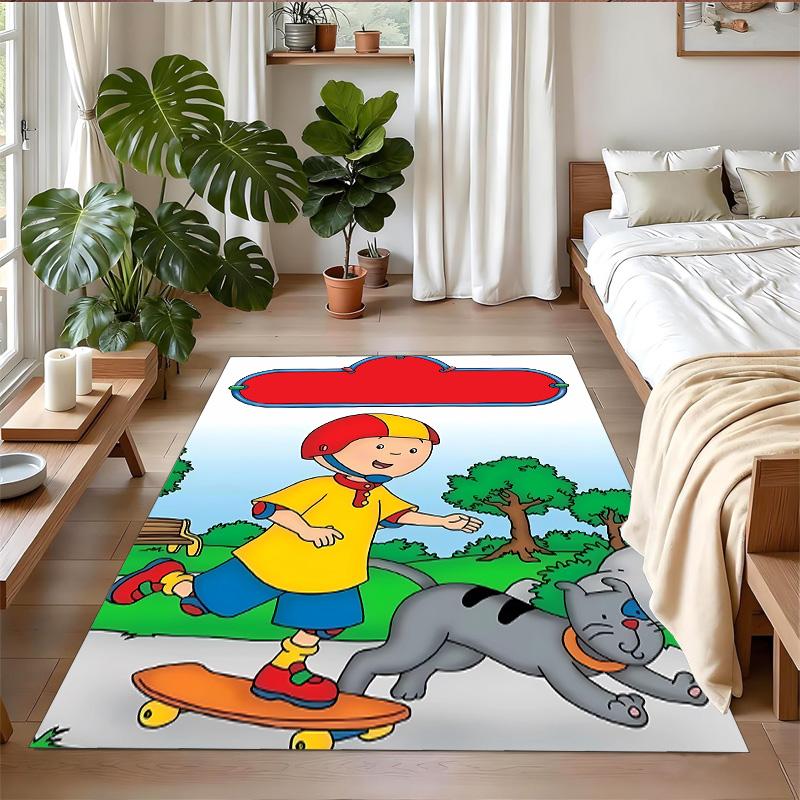 Anti‑Slip Crystal Velvet Floor Rug, Caillou Design Carpet for Indoor Living Bedroom Home Decoration