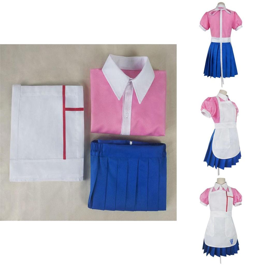 Dangan Ronpa 2 Mikan Tsumiki Pink White Uniform Suit Costume