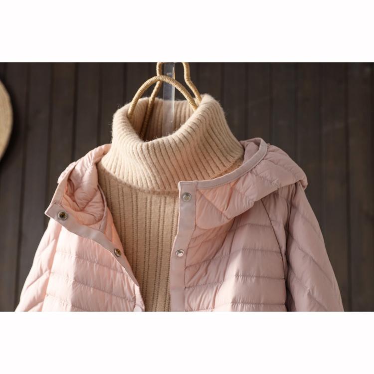 Women Down Jacket Hood Over Size Loose Casual Autumn Winter Outwear Coat