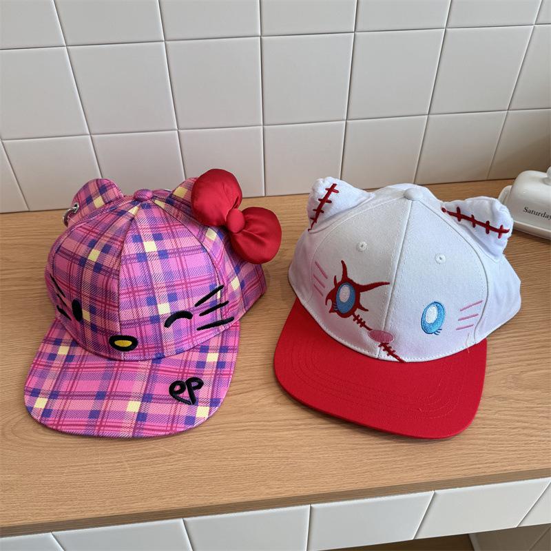 Niche Cat Baseball Cap Women's New Cute Yk Subculture Bow Spice Girl Style Cap