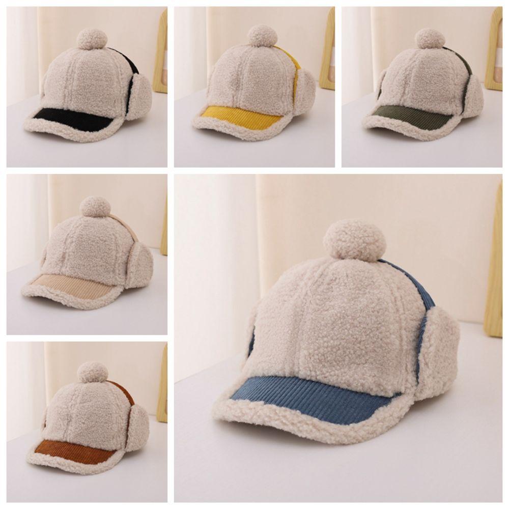 Thickened Kids Baseball Hat Cute Peaked Cap Cute Earflap Hat Skiing