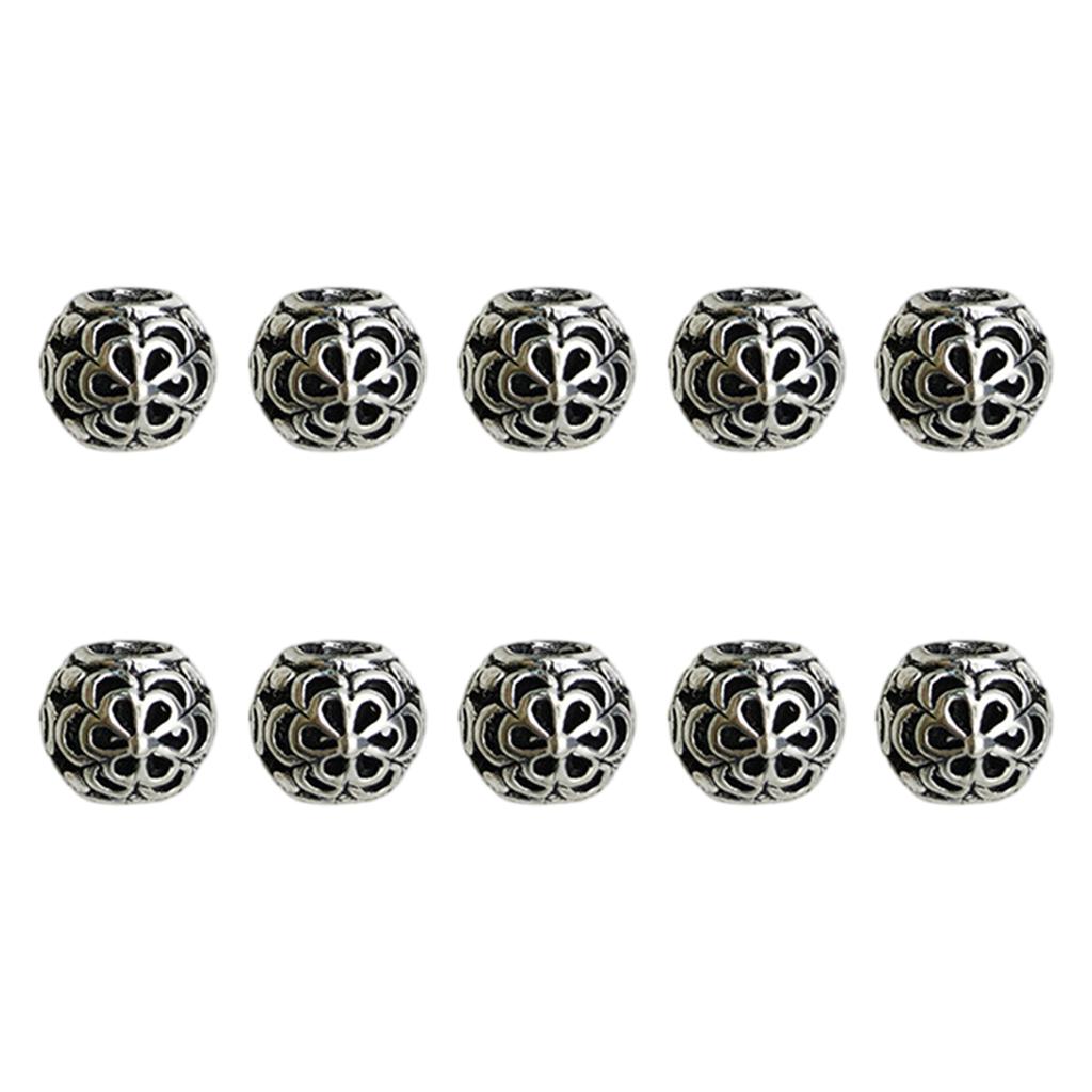10pcs Tibetan Style Large Hole Spacer Beads Antique Silver for DIY Jewellery Making and Crafting Projects