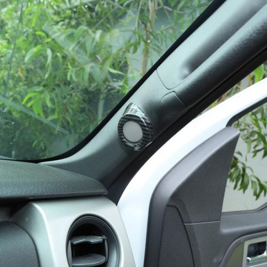 2X A-pillar Speaker Decor Cover For Ford F150 2009-2014 Carbon Fiber Accessories