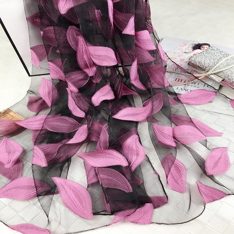 

Шарф, женский из органзы, шелковый шарф, вышитая шаль, защита от солнца, весенний и летний пляжный шарф, длинный и универсальный большой шарф, осень