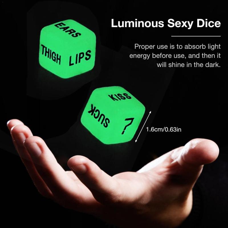 Luminous Sexy Dice Beautiful English Carving Couples Dice Play Game Dices Toys Play Games For Bar KTV