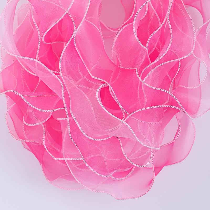 

10Yards 4cm Iridescent Fishtail Edge Oganza Ribbon for DIY Headwear Hat Decor Gift Wrapping Craft Accessories Sewing Supplies 9M