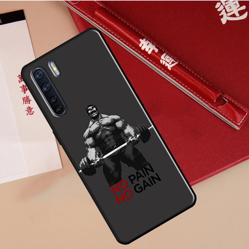 No Pain No Gain Training Case For Oppo A78 A38 A80 A60 A40 A18 A98 A58 A96 A76 A16 A94 A74 A54 A15 A17 A57 A77 A5 Pro