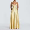 Elegant Slim Fit Solid Color French Style Sleeveless Maxi Dress High Waist 2026 Womens Casual Office Wear