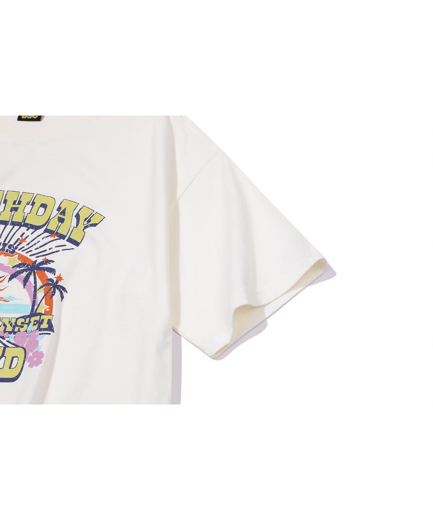 CPGN STUDIO Peach Summer Short Sleeve Tee Cream