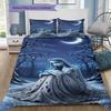 Corpse Bride Emily Moon Forest Print 3‑Piece Bedding Set, Gothic Romantic Duvet Cover Set for Bedroom Home Decor