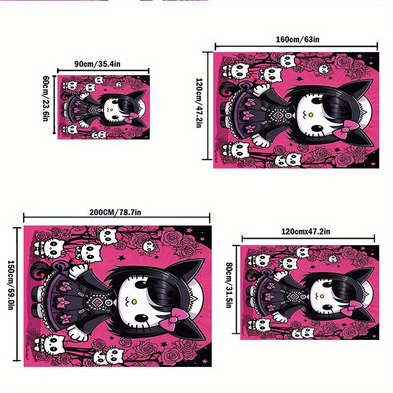 1pc Sanrio Hello Kitty Mermaid Printed Office Carpet Rectangle Rug Under The Table,Perfect Room Decor for Living Room, Bedroom, Kitchen, Non-slip Floo