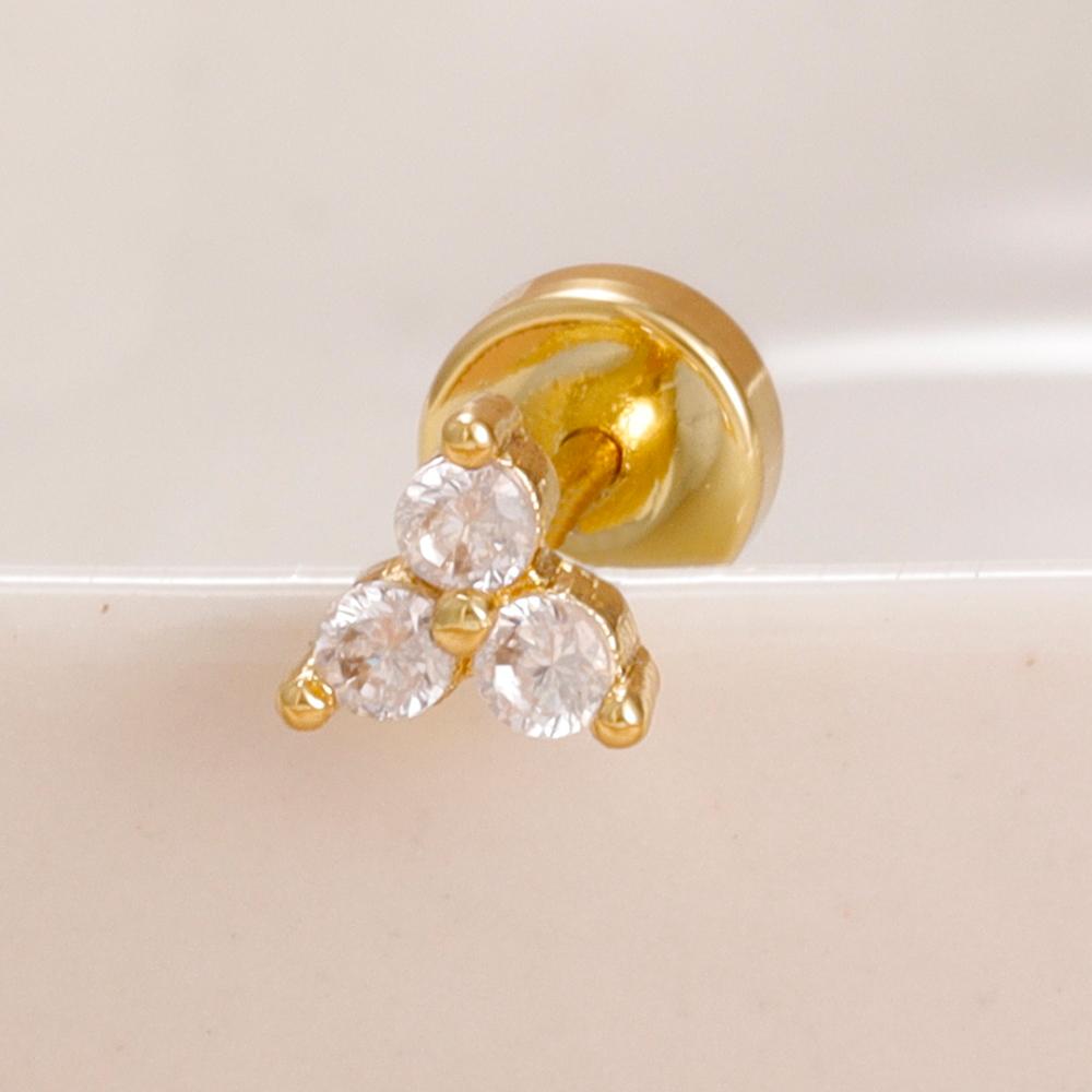 1PC Stainless Steel Star Moon Cartilage Piercing Earrings 18K Gold Plated Helix Tragus Ear Stud Earring Body Jewelry Bijoux Gift