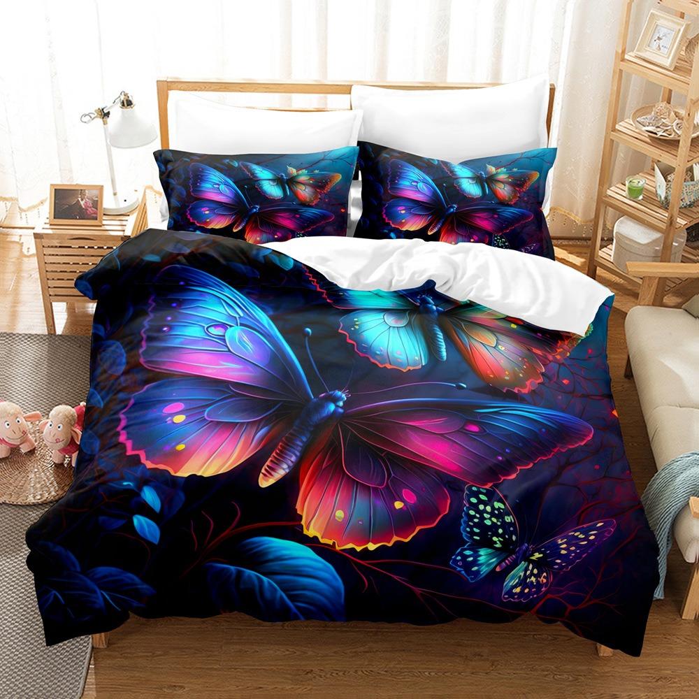 Butterfly Bedding Set 3D Women and Girls Duvet and Pillow Covers Full Size Luxury Cover Queen and King Bed Cover Gifts