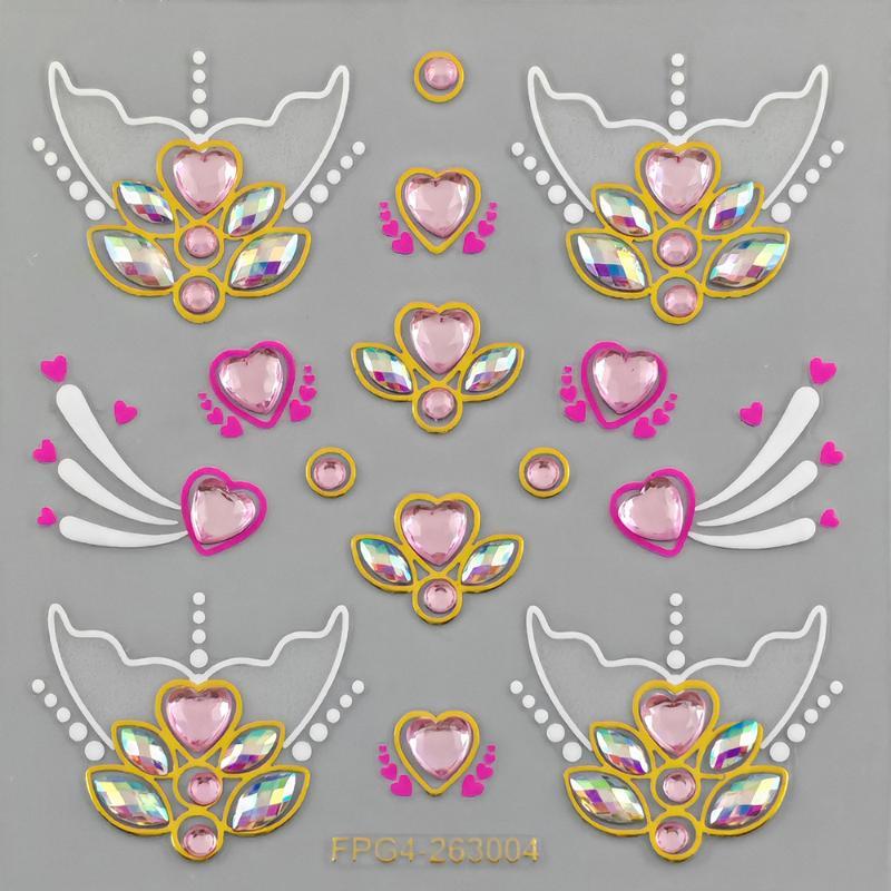 Sexy Diamond Face Tattoo Sticker Colorful Glitter Crystal Party Face Decal Self-Adhesive Rhinestones Face Jewelry