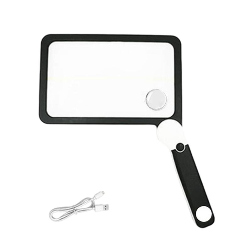 3X Magnification Magnifying Glass 72 LED Light 3 Lighting Modes Rechargeable Magnifier USB Rechargeable Large Lens