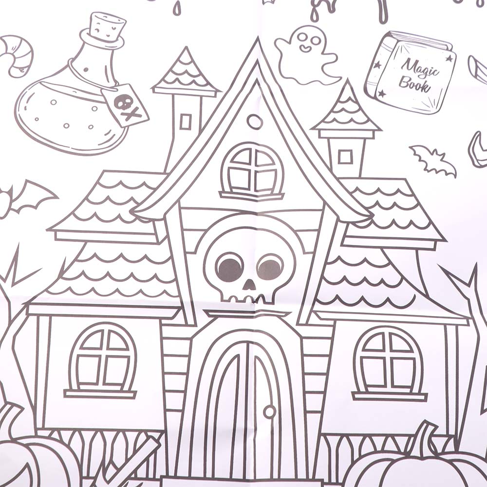 Creative Halloween Graffiti Tablecloth Handmade Large Coloring Posters Classroom Activities