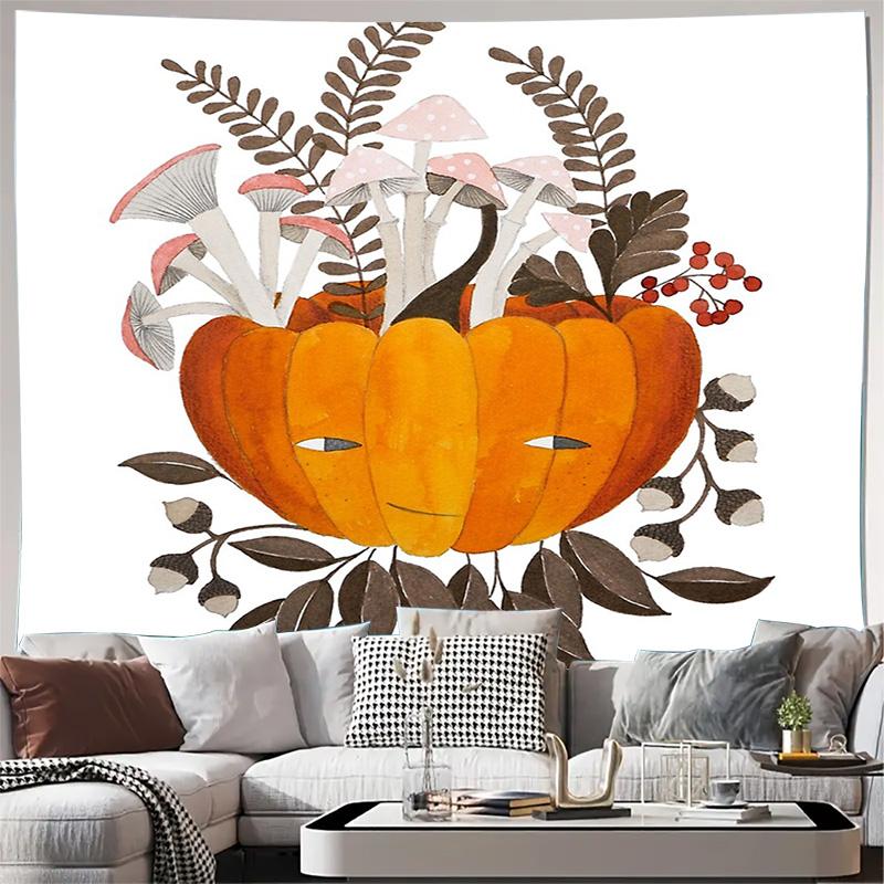 Autumn Forest Tapestry Mushroom Wall Hanging Woodland Decor Cottagecore Aesthetic Nature Tapestry Fall Decor Bedroom Wall Art Li 74x94cm(29x37in)