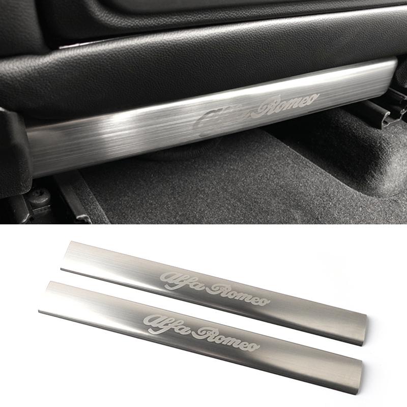 Car Seat Anti Kick Strip Back Protective Cover Stainless Steel Car Stickers For Alfa Romeo Giulia Stelvio