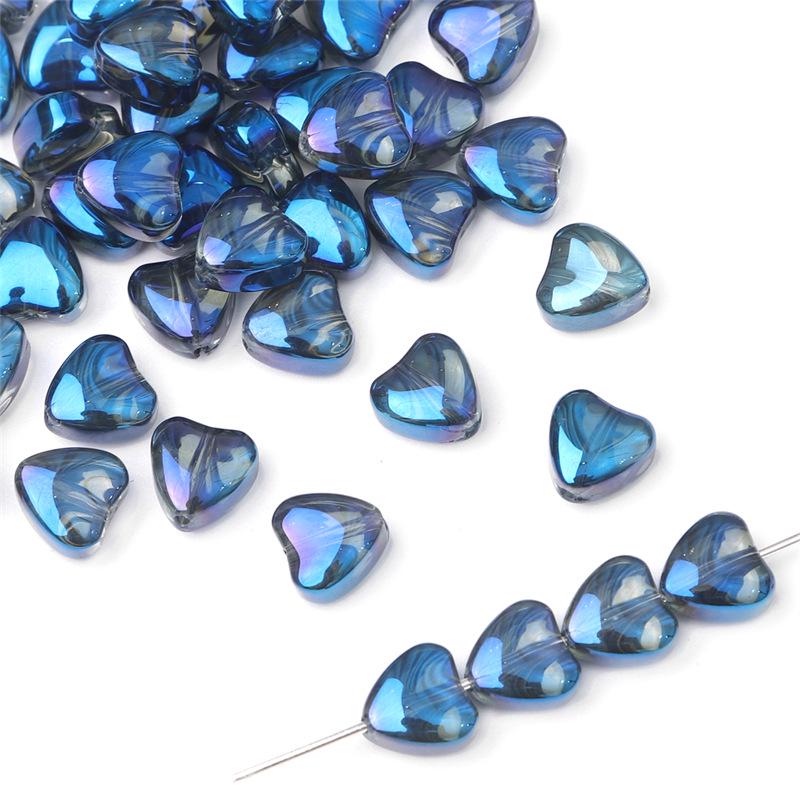 Glaspläterade Persikohjärta Kristall Droppformade Pärlor för DIY Örhängen & Armband