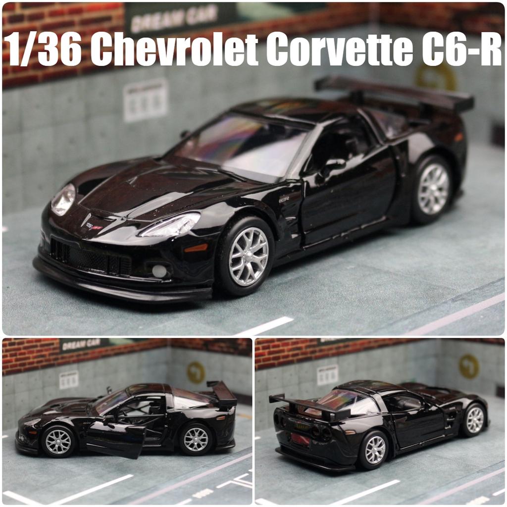 1/36 Chevrolet Corvette C6-R Toy Car Model For Children RMZ CiTY Diecast Racing Miniature Pull Back Collection Gift for Kid Boys