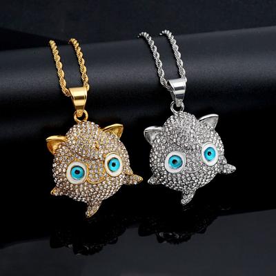 New Trendy and Fashionable Hip-hop Accessory Full of Diamonds, Pok É Mon, Chubby Pets, Little Elves, Cartoon Pendant