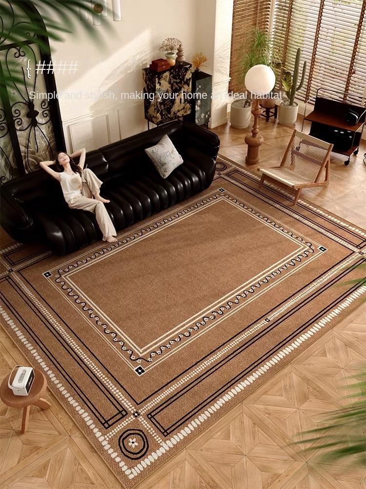 Antique Living Room Circle Velvet Carpet Sofa Coffee Table Non-Slip and Dirt Cushion Soft Carpet For Household Decoration