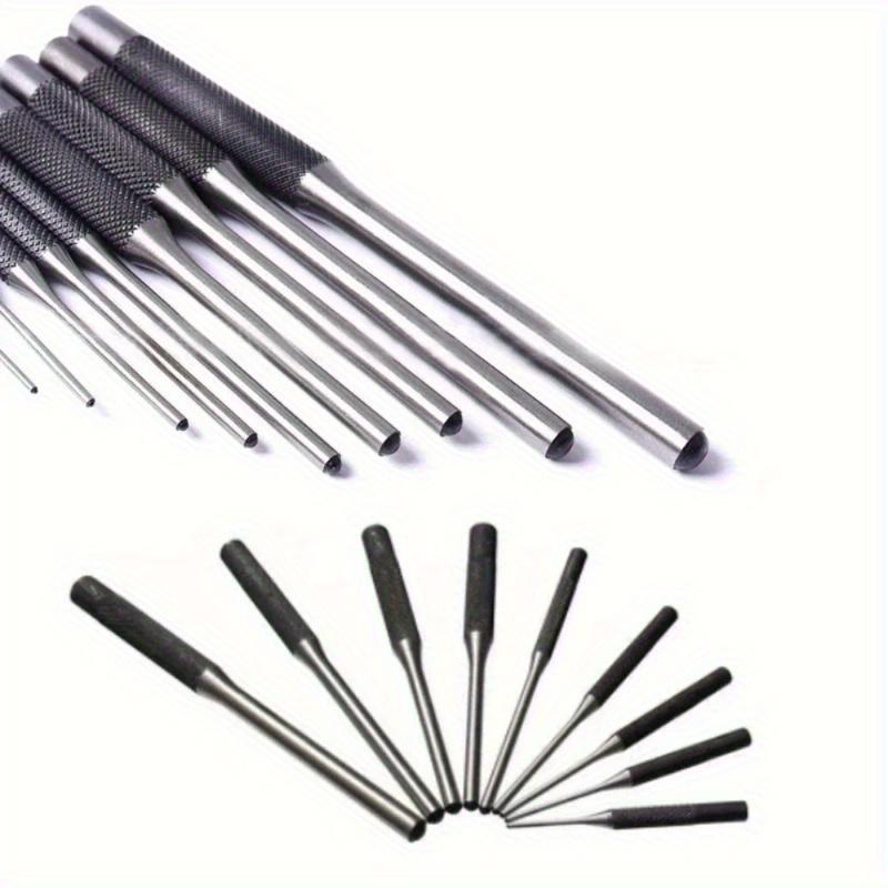 9Pcs/Set Steel Round Head Grip Roll Pins Punch Tool Kit Professional Hollow End Starter Punch Chisel Tools