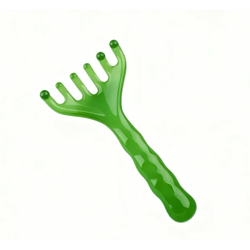 Portable 6-Claw Head Massager | Scalp & Body Acupoint Therapy | Handheld Muscle Relaxation & Scraping Tool зелёный