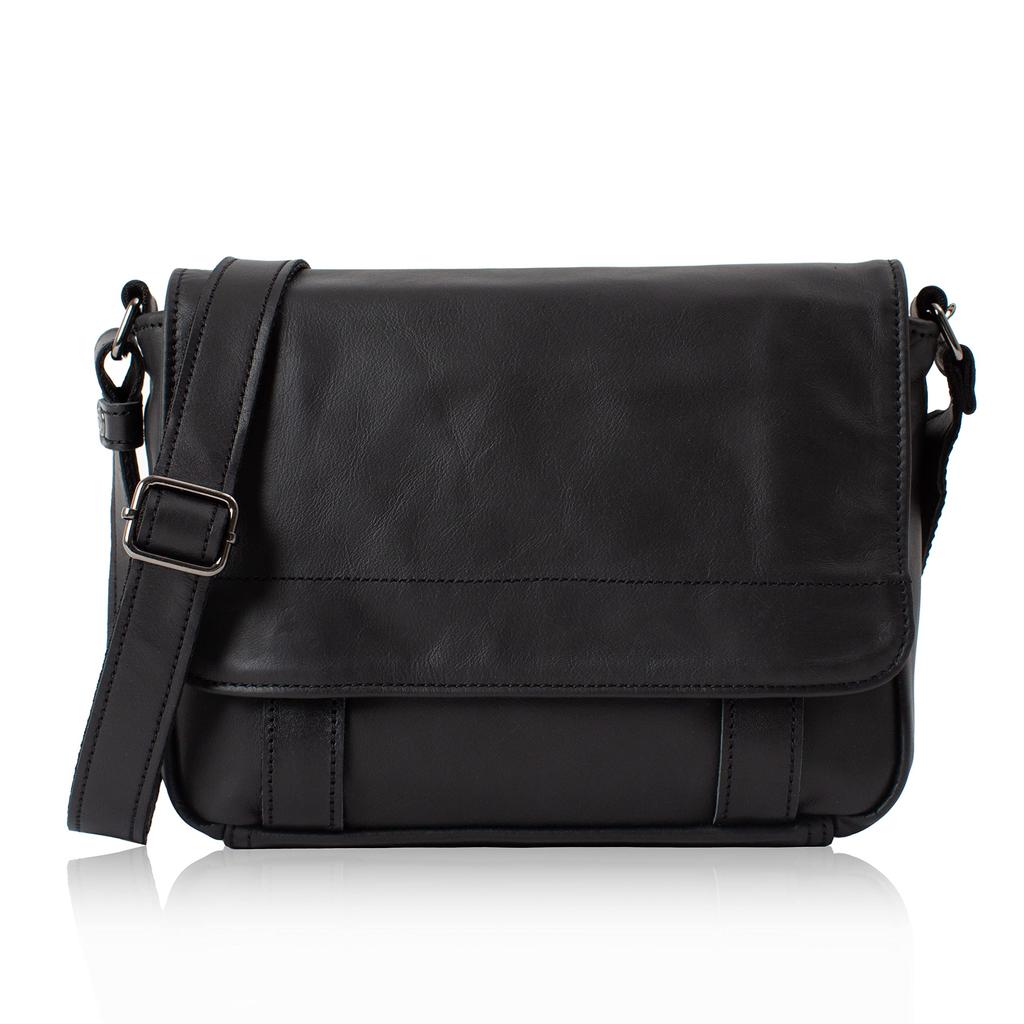 Doubles Genuine Leather Shoulder A5 Bag, Men's, Small, Size, VWE-1919 (Black)