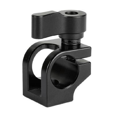 15mm Single Rod Mount Clamp Adapter Secure Black Knob Adjustable for Camera Shoulder Rigs and Studio Equipment